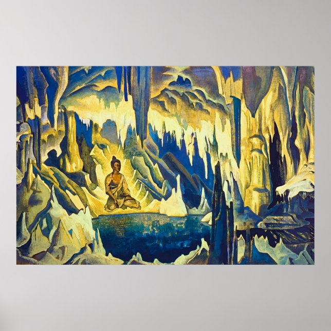 Buddha, der Eroberer von Nicholas Roerich Poster (Vorne)