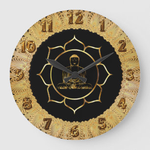 Buddha, der geistigen Entwurf der Yogameditation Große Wanduhr