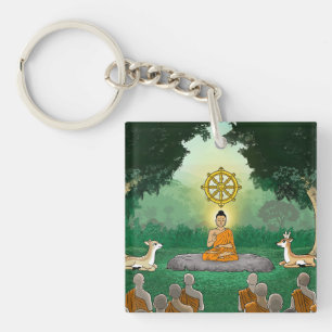 Buddha, Dharma, Sang Acrylic, Schlüsselanhänger