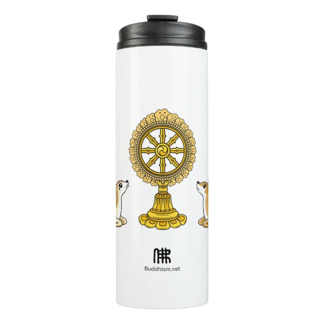 Buddha Dharma Wheel & Deers Tumbler Thermosbecher (Vorderseite)