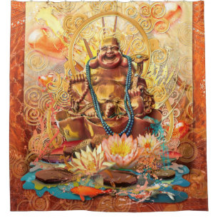 BUDDHA DIE VERLIEFERTE DUSCHVORHANG