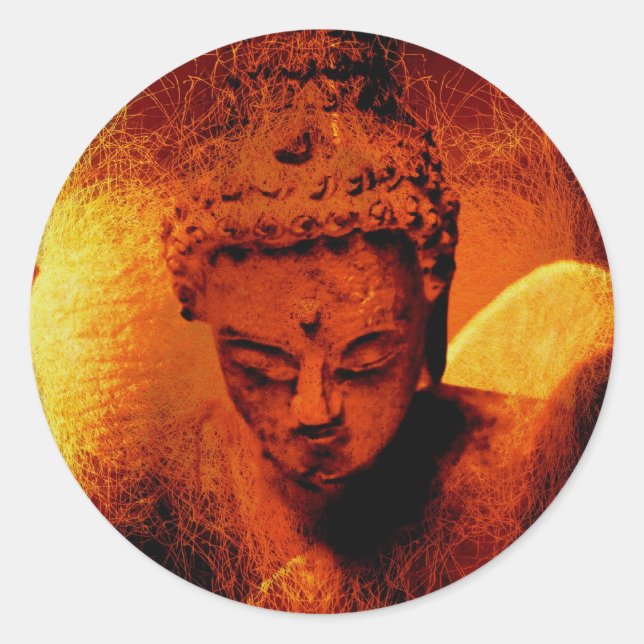 Buddha Dreams Runder Aufkleber (Vorderseite)