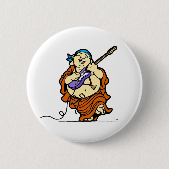 Buddha-E-Gitarren-Knopf Button (Vorderseite)