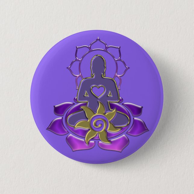 BUDDHA-Energie | Leichte Veilchen Button (Vorderseite)