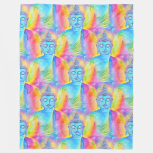 Buddha Energy - Wasserfarbenes nahtloses Muster 1 Fleecedecke