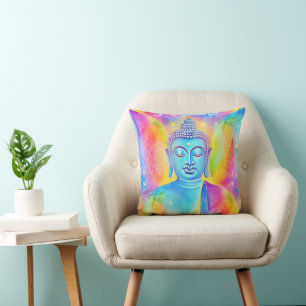 Buddha Energy - Wasserfarbenes nahtloses Muster 1 Kissen