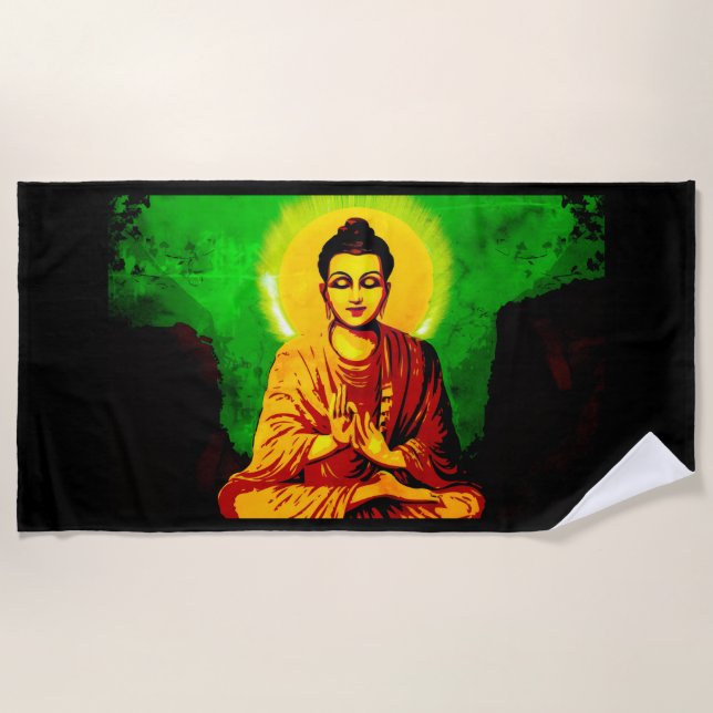 Buddha-Erleuchtung Strandtuch (Vorderseite)