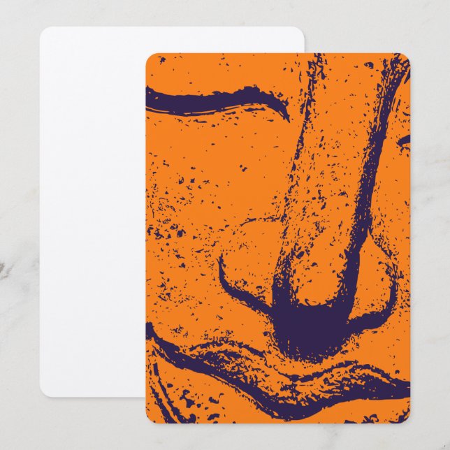 Buddha Face Zen Harmony Buddhahood Orange Einladung (Vorne/Hinten)