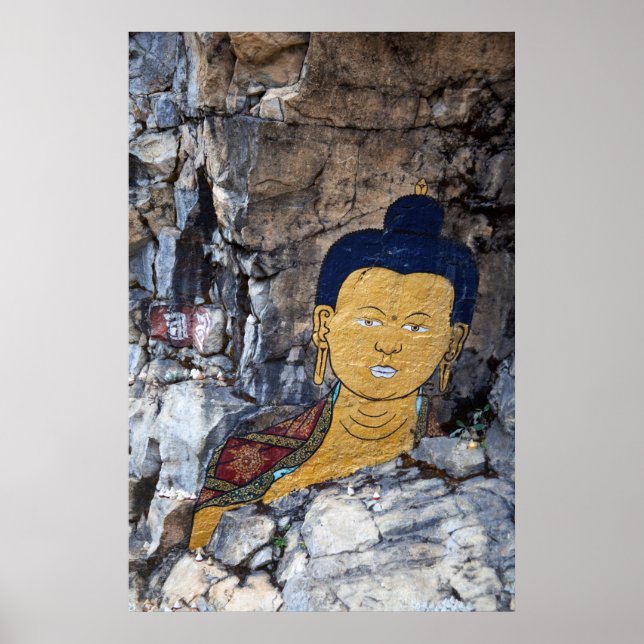 Buddha-Felsmalerei Poster (Vorne)