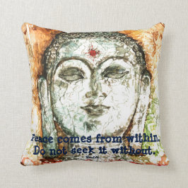 Buddha-Friedenszitat-Aquarell-Kunst-Wurfs-Kissen Kissen