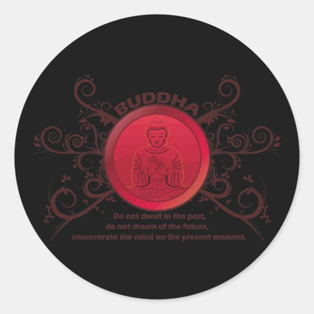 Buddha Gegenwart Runder Aufkleber (Vorderseite)