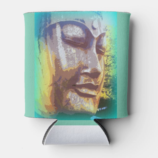 Buddha Gesicht grün Dosenkühler (Vorderseite)