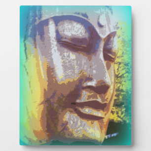 Buddha Gesicht grün Fotoplatte