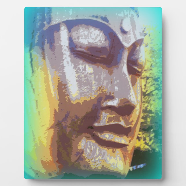 Buddha Gesicht grün Fotoplatte (Vorderseite)