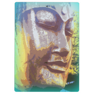 Buddha Gesicht grün Klemmbrett