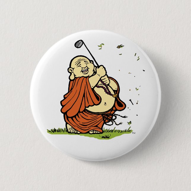 Buddha-Golf-Knopf Button (Vorderseite)