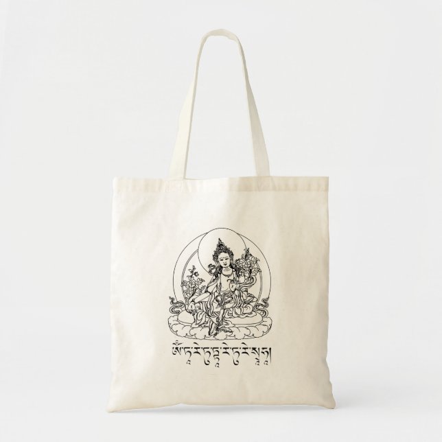 Buddha Green Tara Mantra Tibetischer Buddhismus Va Tragetasche (Vorne)