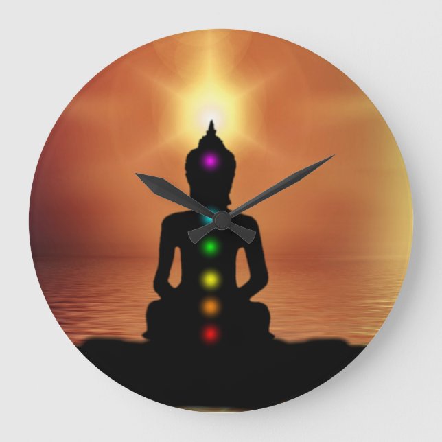 Buddha Große Wanduhr (Vorderseite)