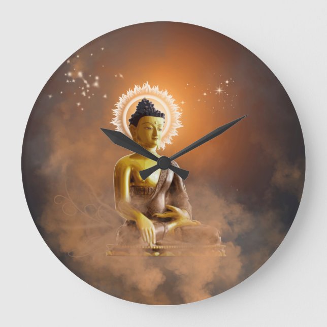 Buddha Große Wanduhr (Vorderseite)