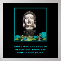 Buddha Head mit inspirierendem Zitat zum Frieden