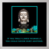 Buddha Head mit inspirierendem Zitat zur Liebe