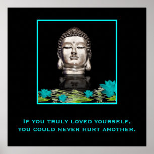 Buddha Head mit inspirierendem Zitat zur Liebe Poster