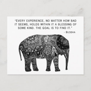 Buddha Henna Wisdom Elephant Postkarte