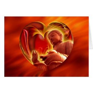 BUDDHA Herz Feuer rot