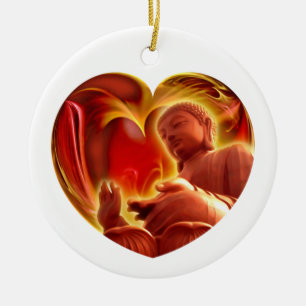 BUDDHA Herz Keramik Ornament