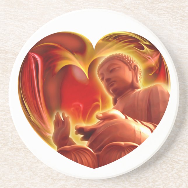 BUDDHA Herz Untersetzer (Vorne)