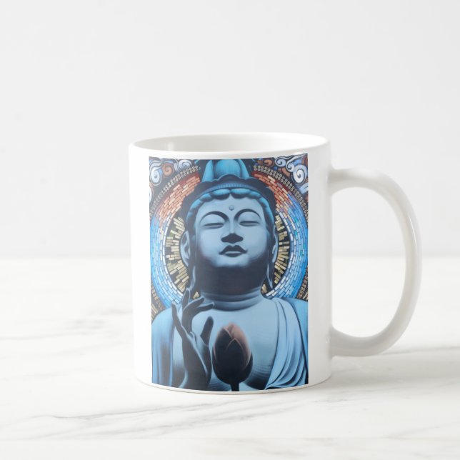 Buddha im Blau Kaffeetasse (Rechts)