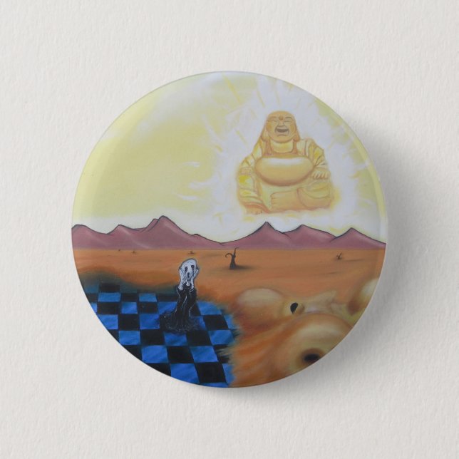 Buddha im Himmel-Button Button (Vorderseite)