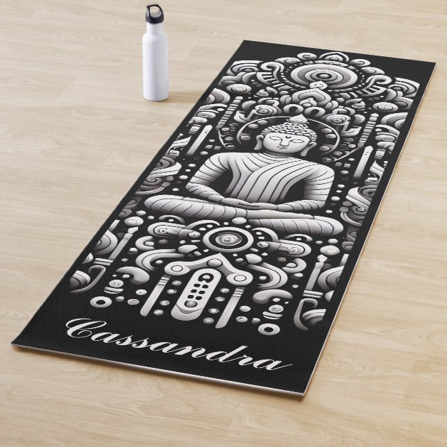 Buddha in black and white  yogamatte (Beispiel)