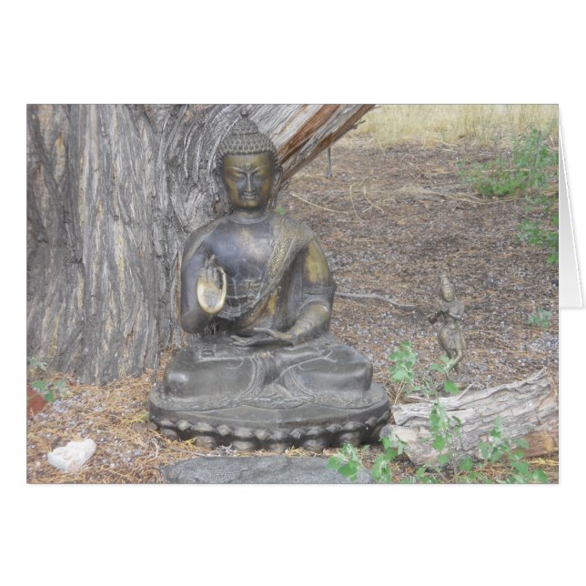 Buddha in der Holz-Karte (Vorderseite (Horizontal))