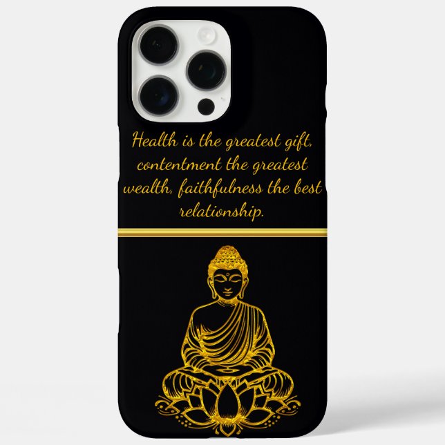 Buddha in der Pose Lotus iPhone 16 Pro Max Hülle (Rückseite)