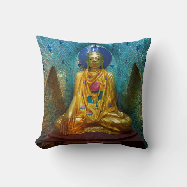 Buddha in der Verzierten Alcove Kissen (Vorderseite)