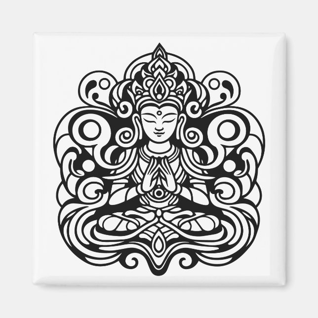 Buddha in Frieden Magnet (Vorne)