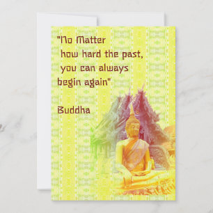 Buddha in heller Gold-Flat-Ferienkarte Feiertagskarte