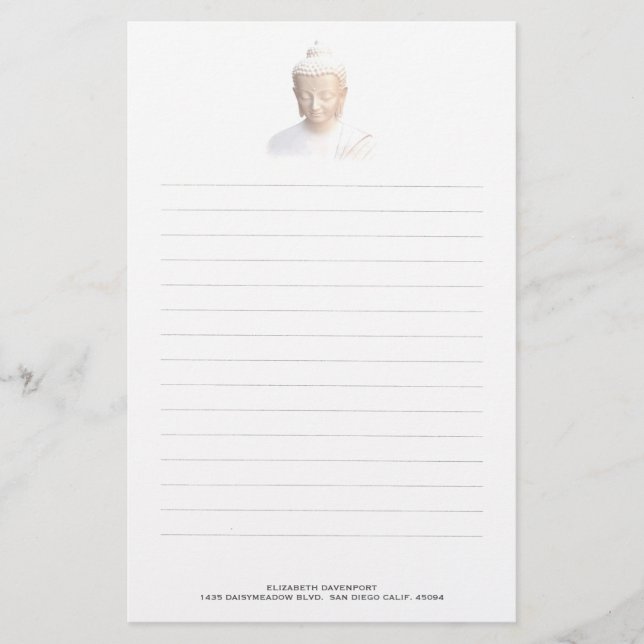 Buddha in Weiß | Ruhe und Meditation Briefpapier (Vorderseite)
