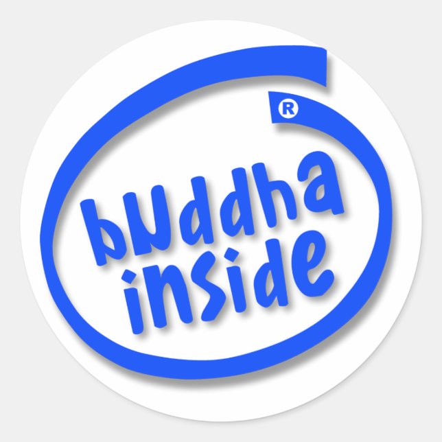 Buddha Inside Runder Aufkleber (Vorderseite)
