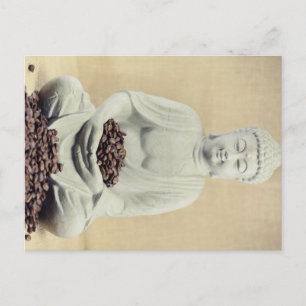 Buddha Kaffeebohnen Postkarte