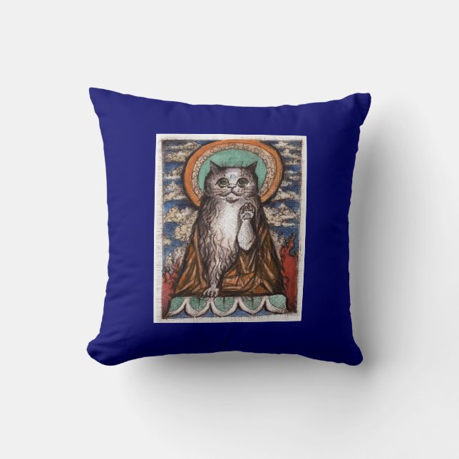 Buddha-Katzen-Wurfs-Kissen Kissen (Vorderseite)