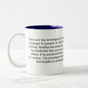 Buddha kennt Ihre Zukunft Zweifarbige Tasse