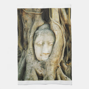Buddha Kopf in der Feigenbaum .. Ayutthaya, Thaila Geschirrtuch