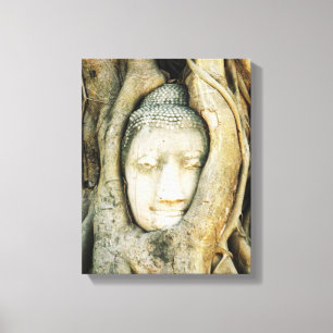 Buddha Kopf in der Feigenbaum .. Ayutthaya, Thaila Leinwanddruck
