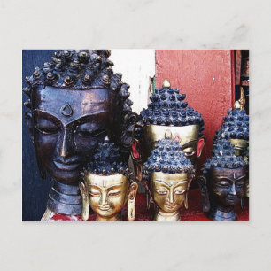 Buddha Köpfe Postkarte