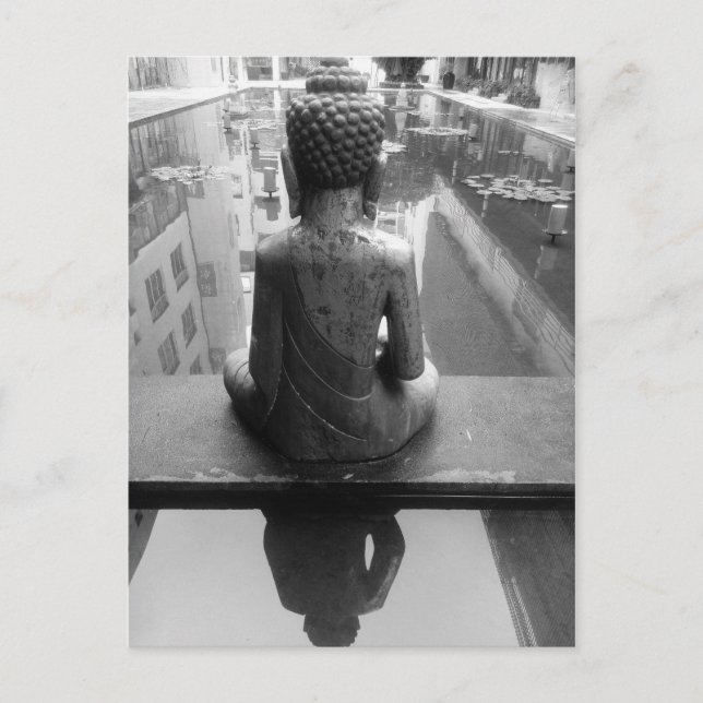 Buddha-Kunst-Schwarzweiss-Foto-Postkarte Postkarte (Vorderseite)