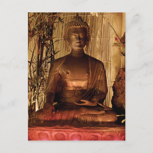 BUDDHA : Kupferstatue Postkarte (Vorderseite)