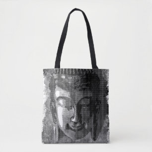 Buddha Lächeln I - halb schwarz + Ihre Ideen Tasche