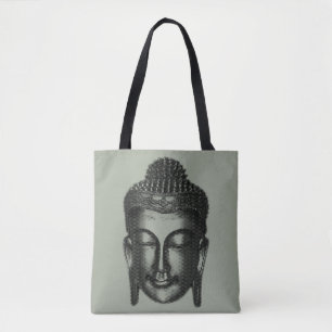 Buddha Lächeln II - halb schwarz + Ihre Ideen Tasche